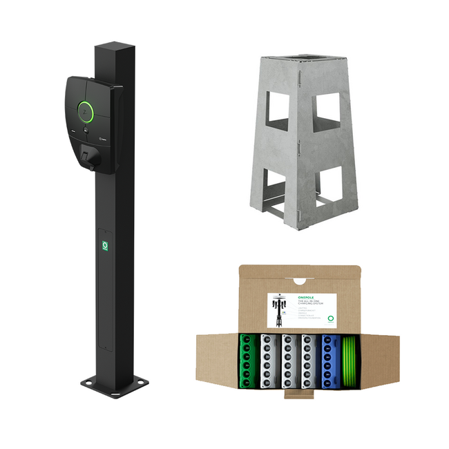 Onepole montagepaal voor 1× Zaptec Pro