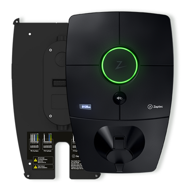 Zaptec Pro met backplate – 22 kW